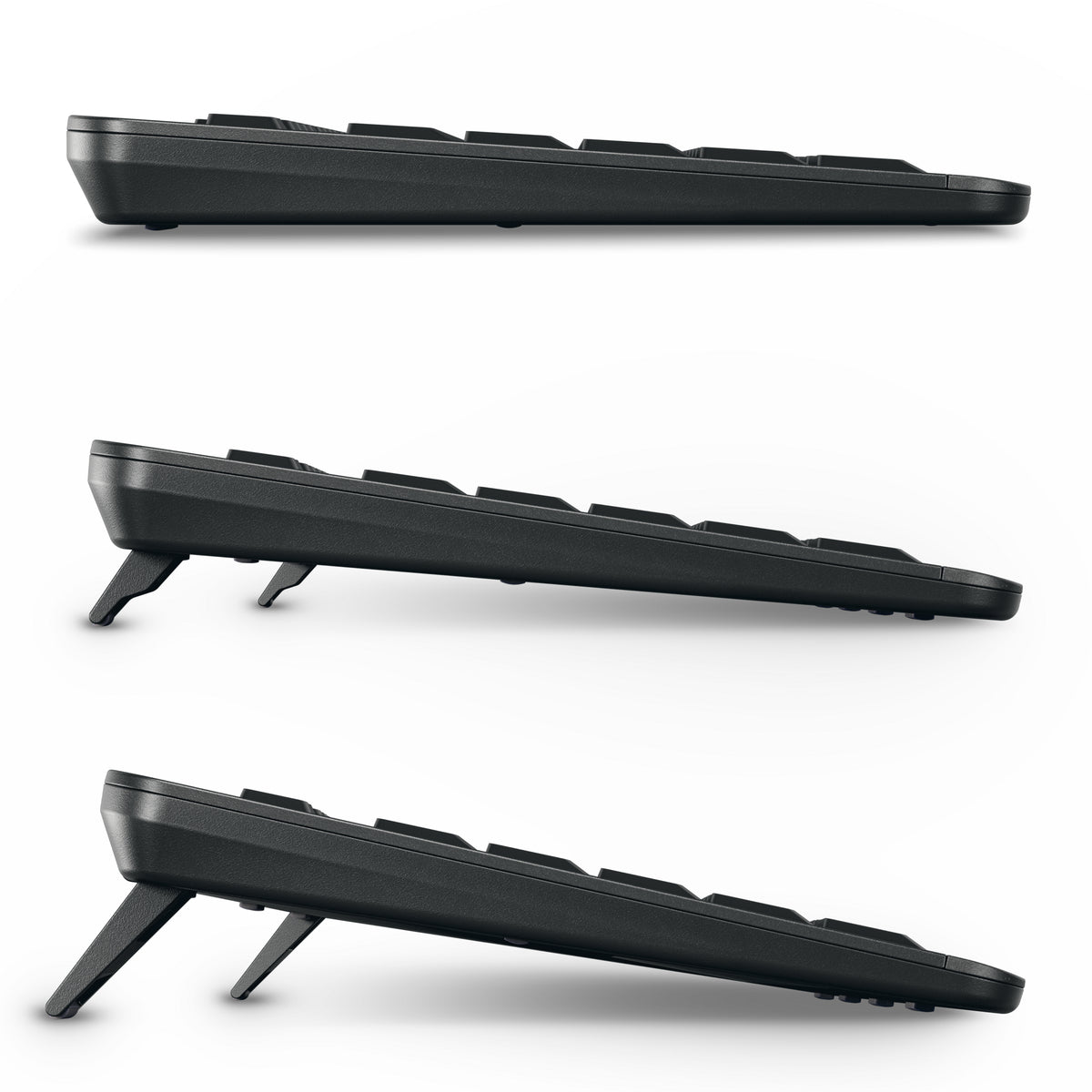 CHERRY Stream Desktop Ultimate Ensemble Clavier et Souris, USB, RF Wireless et Bluetooth, AZERTY, Noir