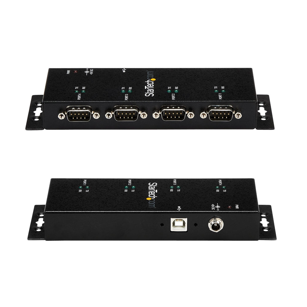 StarTech.com Hub Adaptateur USB vers Série DB9 RS232 4 Ports, Montage Rail DIN et Mural
