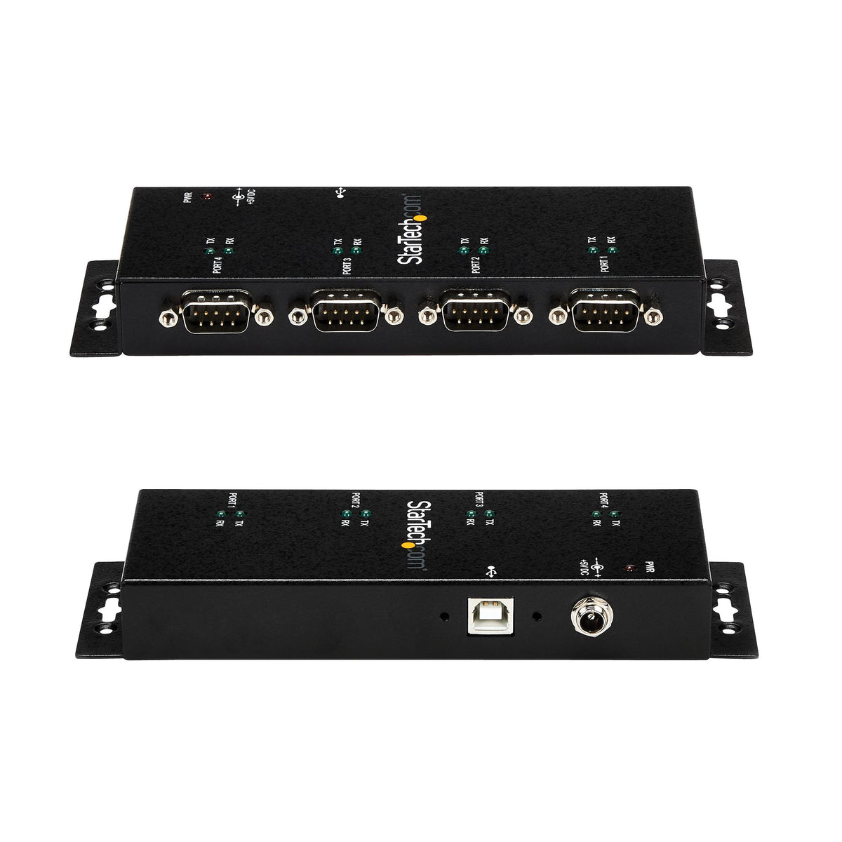 StarTech.com Hub Adaptateur USB vers Série DB9 RS232 4 Ports, Montage Rail DIN et Mural