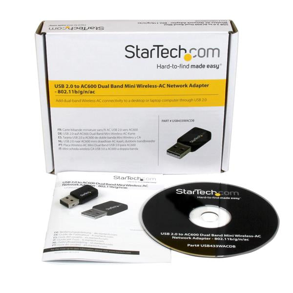 StarTech.com Mini adaptateur USB 2.0 réseau sans fil AC600 double bande - Clé USB WiFi 802.11ac 1T1R - vue 4