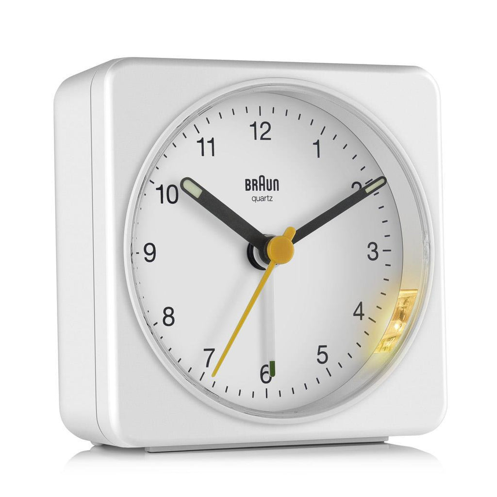 Braun BC03W Réveil à Quartz Analogique, Blanc