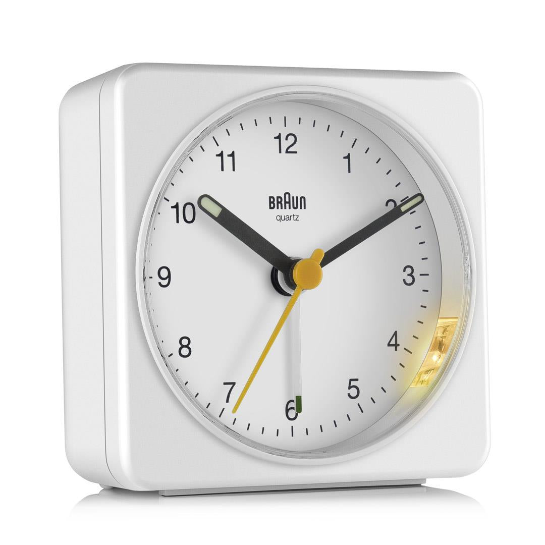 Braun BC03W Réveil à Quartz Analogique, Blanc