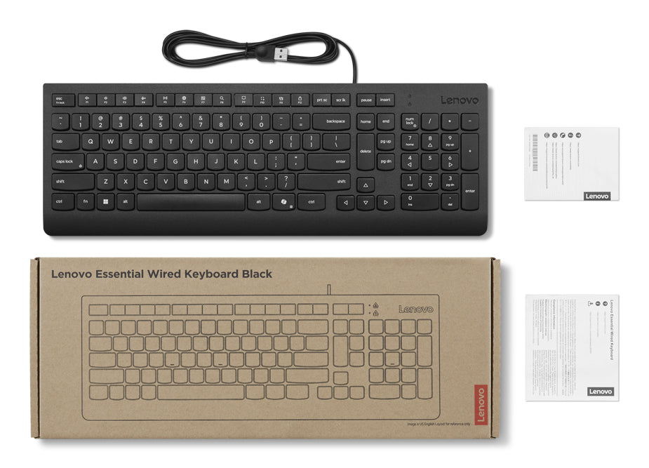 Lenovo 4Y41R64681 clavier maison/bureau USB Nordique Noir
