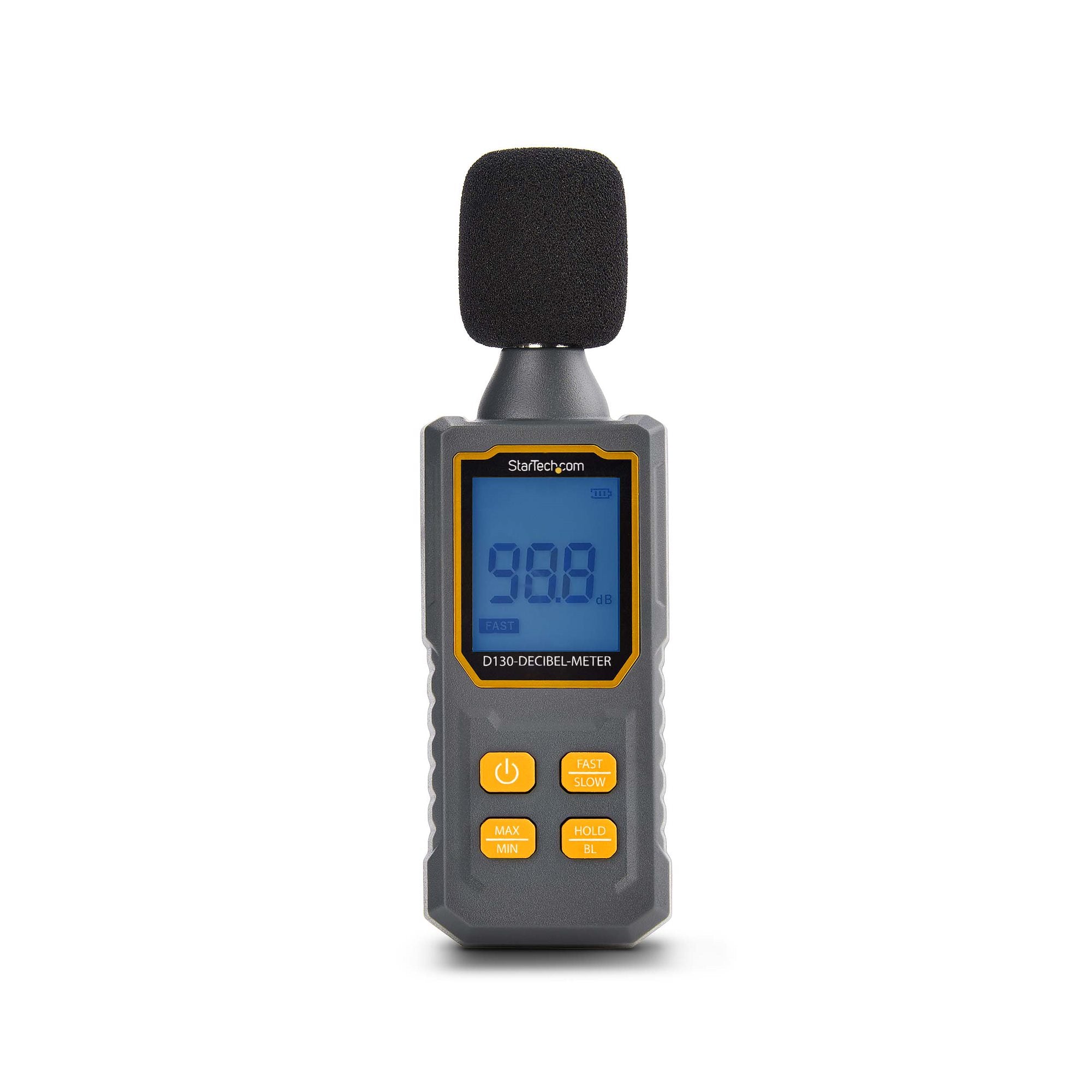 StarTech.com Sonomètre Numérique Portable avec Grand Écran LCD, Lecteur de Niveau de Bruit/Décibel pour Salle de Serveur/Bureau, Moniteur Audio, Gamme 30-130dBA, Lectures Min/Max précises