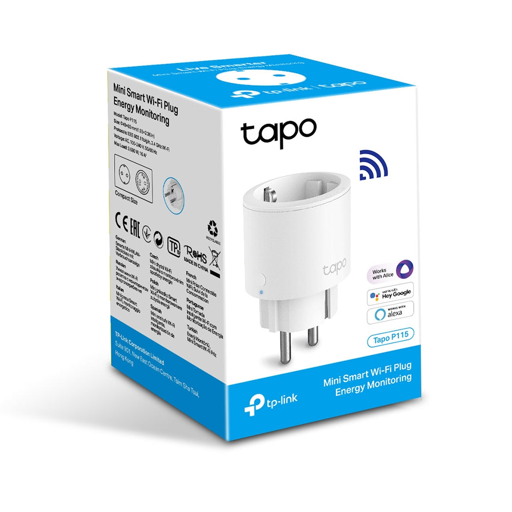 TP-Link Tapo P115 Prise Intelligente Wi-Fi 3680 W, Blanc