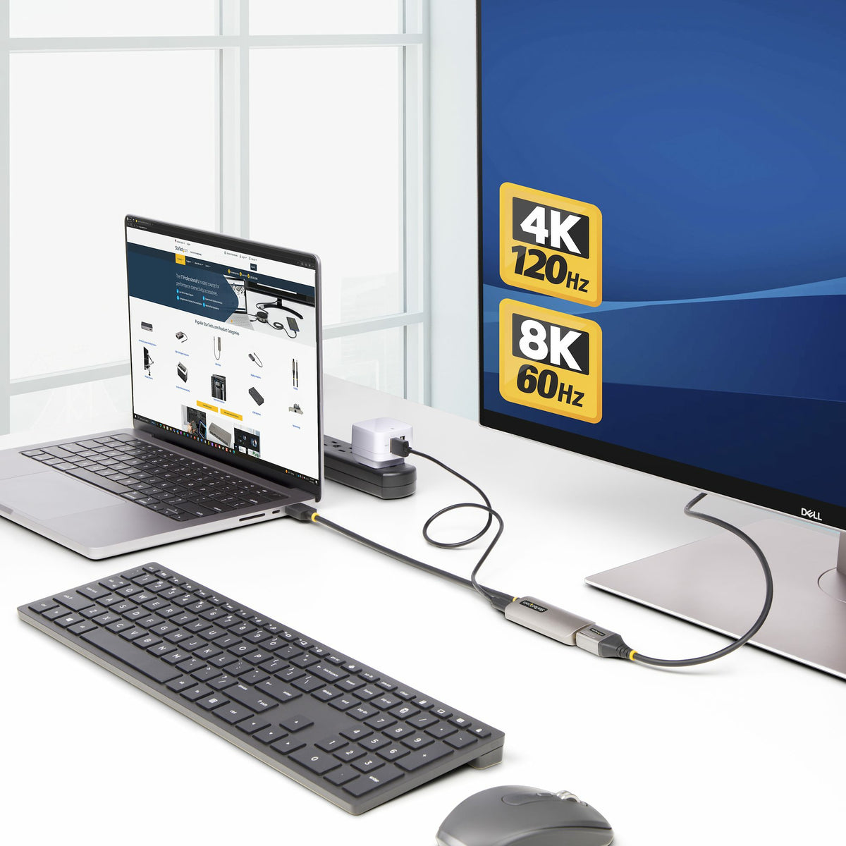 StarTech.com Adaptateur HDMI vers DisplayPort 30cm, 8K 60Hz, Convertisseur Actif HDMI 2.1 vers DP 1.4, Alimenté par USB