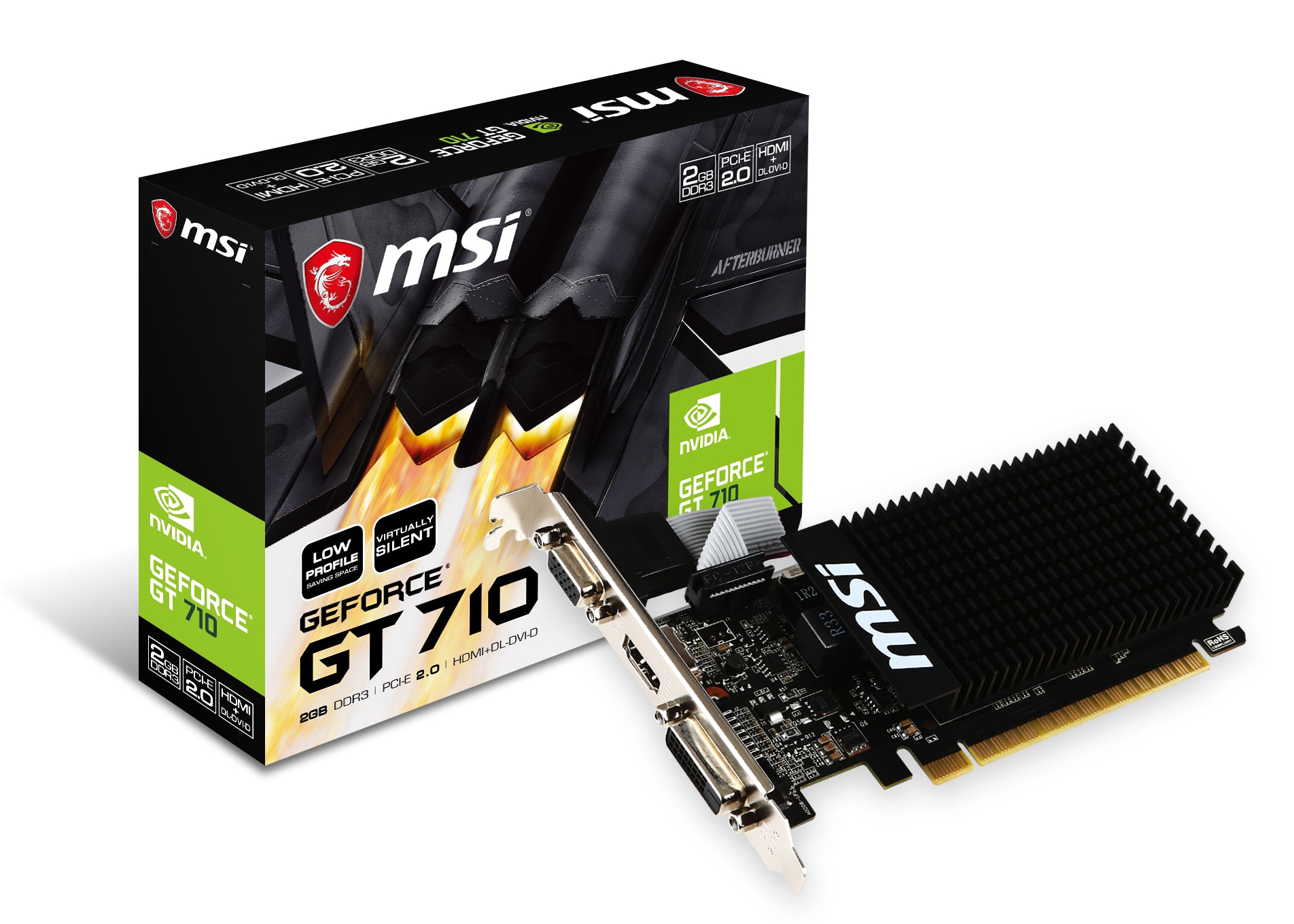 MSI GT 710 2GD3H LP carte graphique NVIDIA GeForce GT 710 2 Go GDDR3