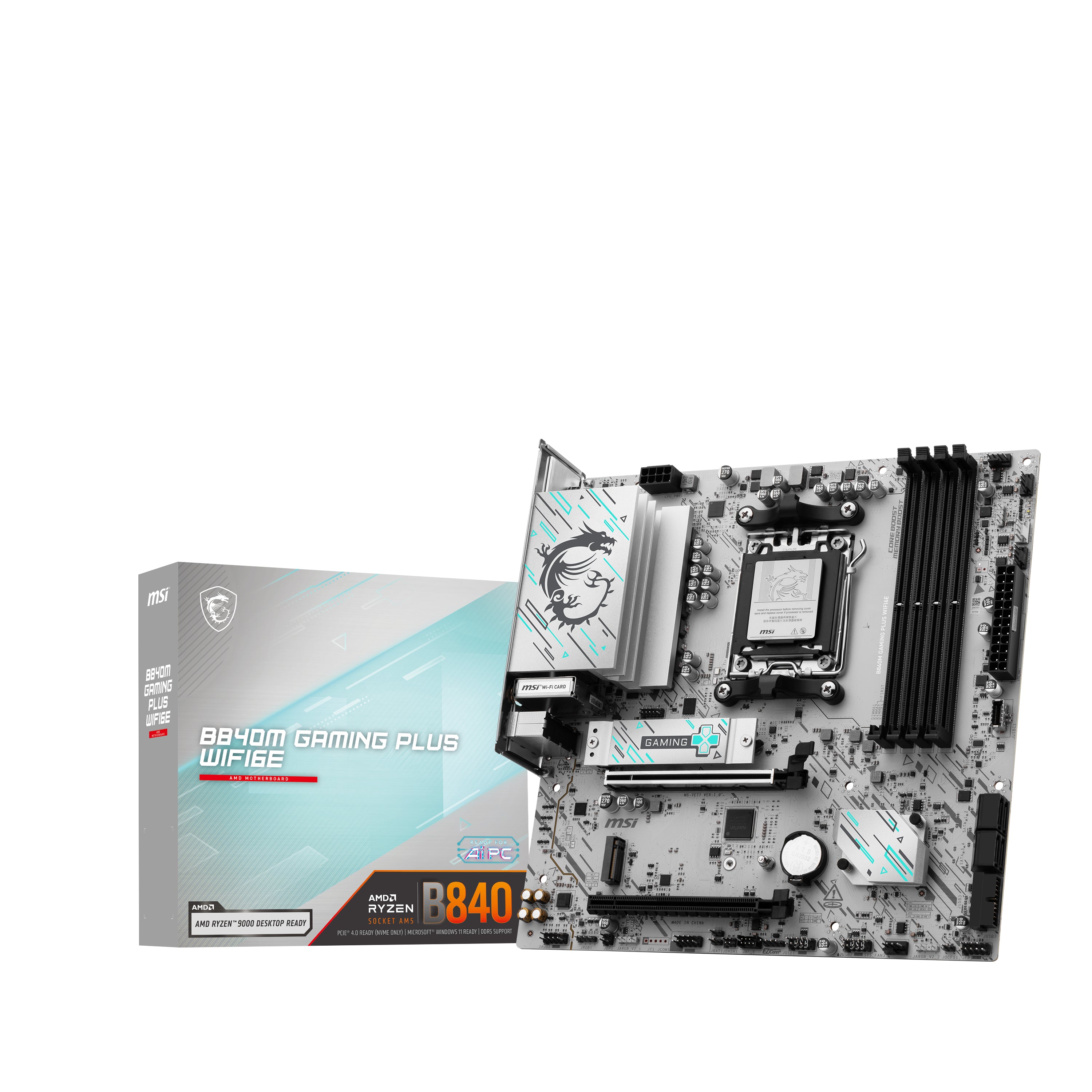 MSI B840M GAMING PLUS WIFI6E carte mère AMD B840 Emplacement AM5 micro ATX