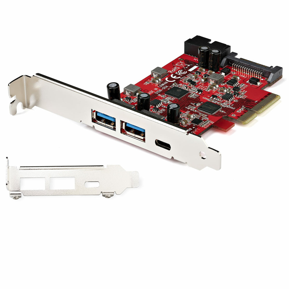 StarTech.com Carte PCI Express USB 5 Ports USB 3.2 Gen 2 10Gbps, 1x USB-C, 2x USB-A et Connecteur Interne IDC