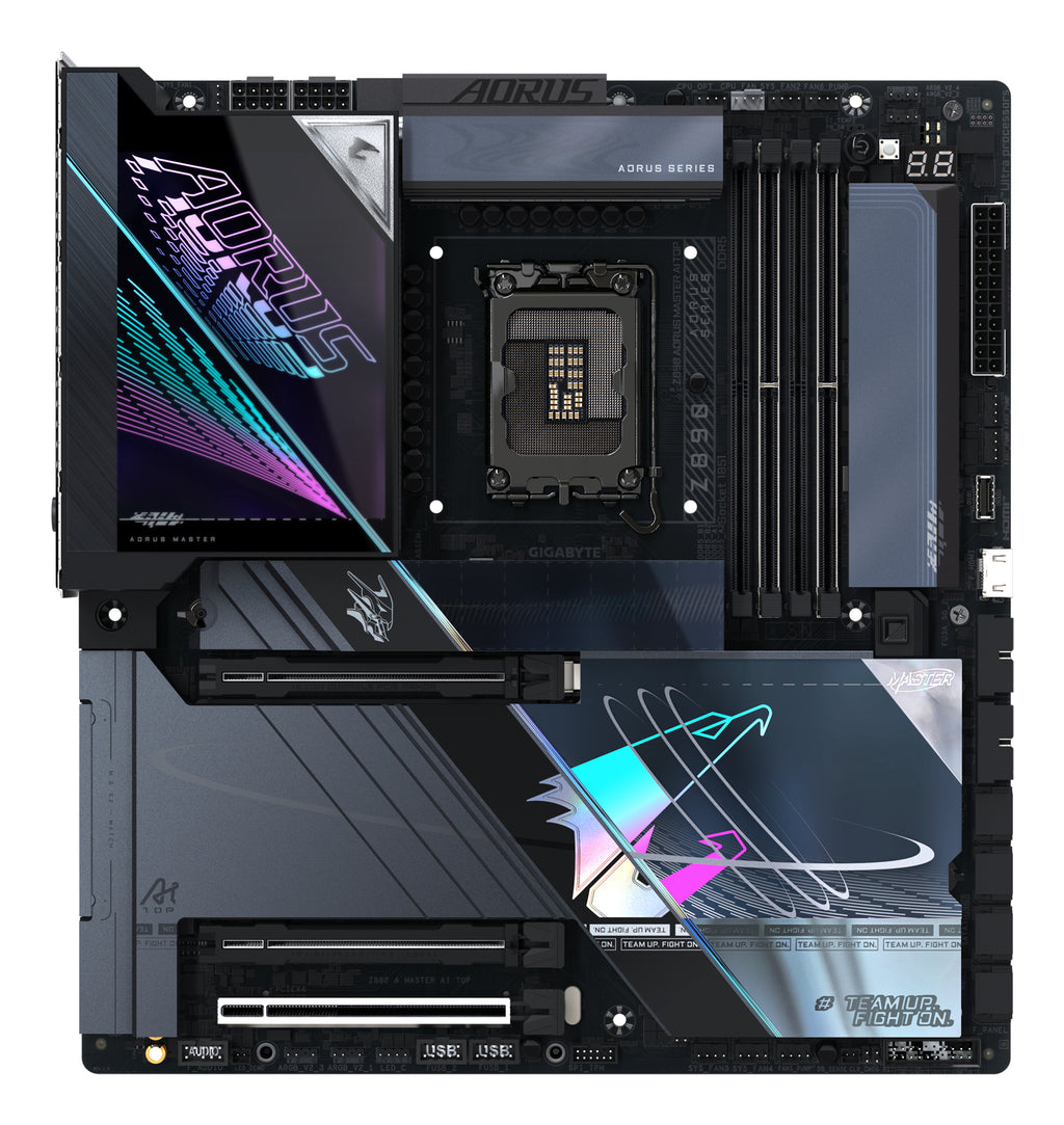 GIGABYTE Z890 AORUS MASTER AI TOP Carte Mère - Prend en charge les processeurs Intel Core Ultra (Série 2), VRM 20+1+2 phases, jusqu'à 9500MHz DDR5 (OC), PCIe 5.0 M.2, Wi-Fi 7, Thunderbolt 4