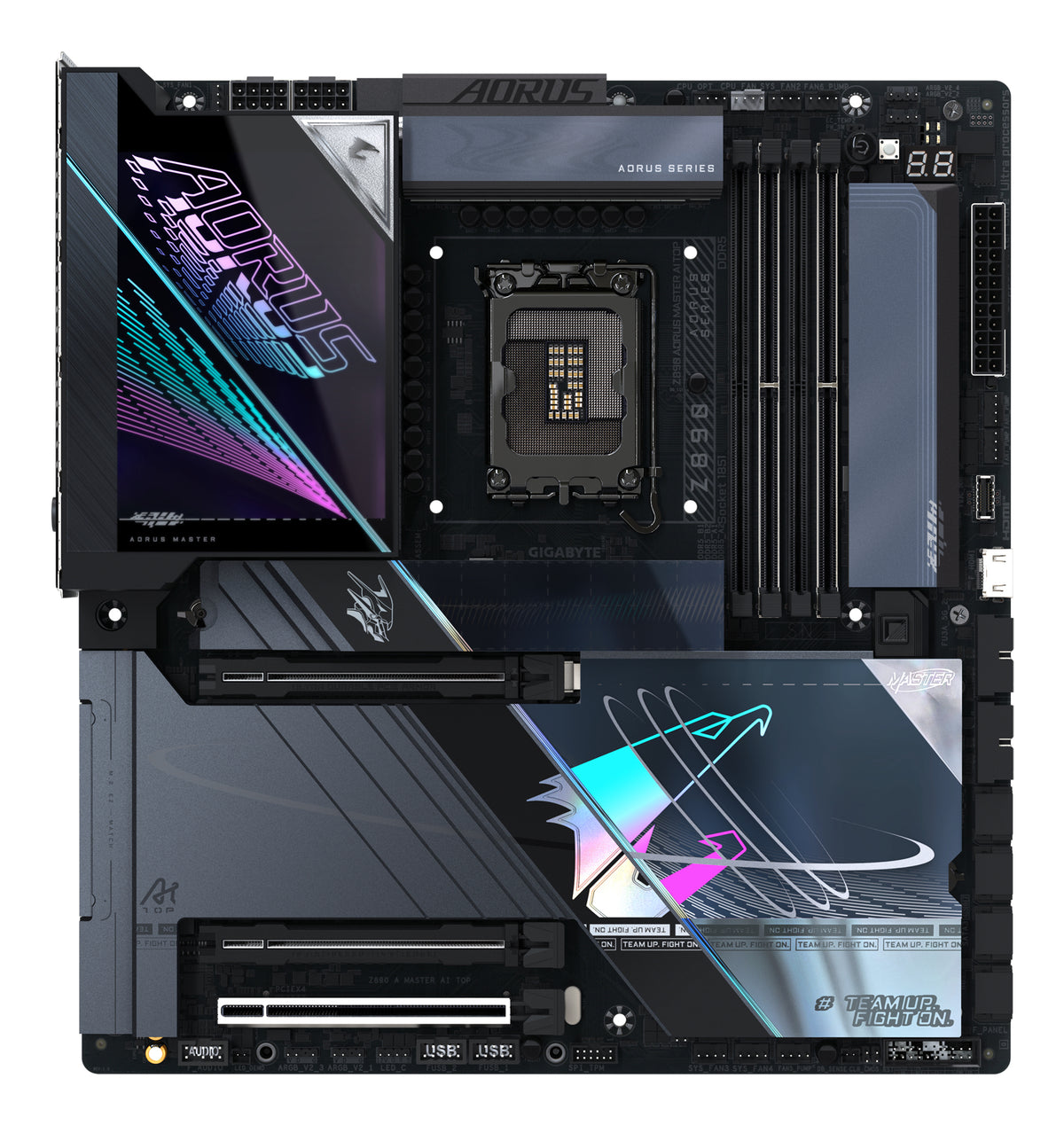 GIGABYTE Z890 AORUS MASTER AI TOP Carte Mère - Prend en charge les processeurs Intel Core Ultra (Série 2), VRM 20+1+2 phases, jusqu'à 9500MHz DDR5 (OC), PCIe 5.0 M.2, Wi-Fi 7, Thunderbolt 4
