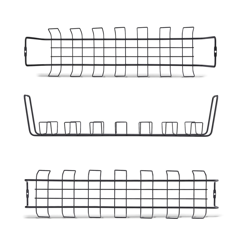 StarTech.com Bac de Rangement de Câbles sous Bureau, 61,5cm, Organiseur Métallique Type Panier, Noir