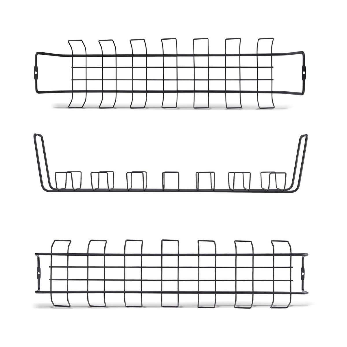 StarTech.com Bac de Rangement de Câbles sous Bureau, 61,5cm, Organiseur Métallique Type Panier, Noir