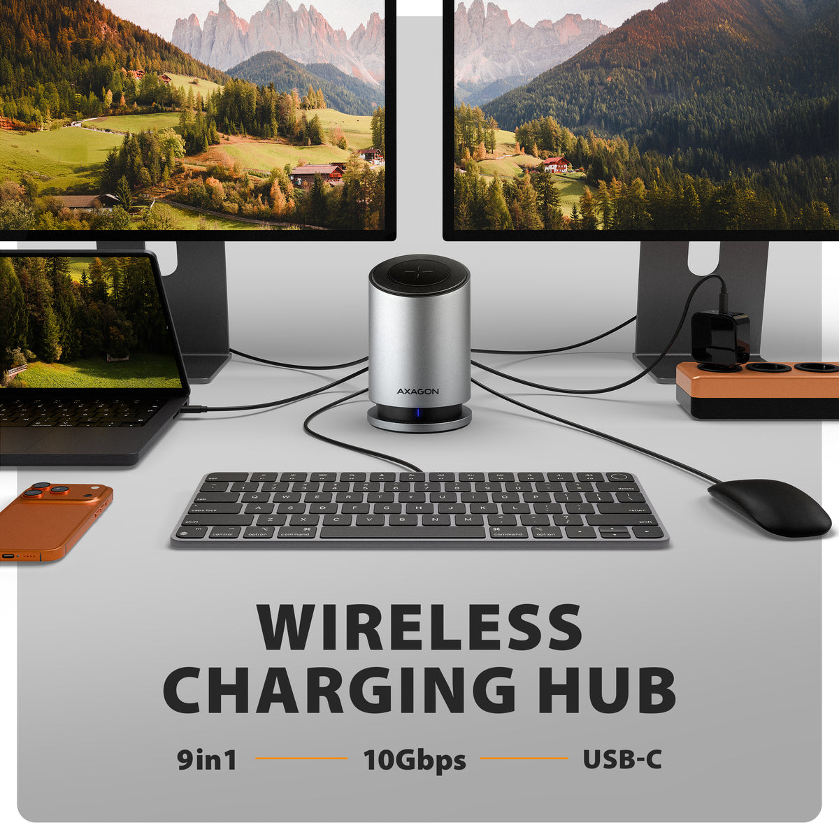 AXAGON HMC-WL9 USB-C 3.2 Gen 2 / Thunderbolt 3 / Thunderbolt 4 / Thunderbolt 5 Dockingstation