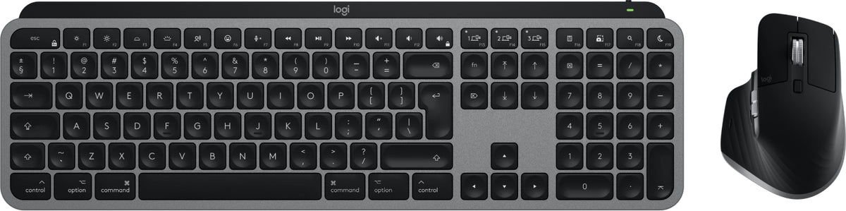 Logitech Master Series MX Keys S Combo for Mac, Ensemble Clavier et Souris Sans Fil, Layout US International