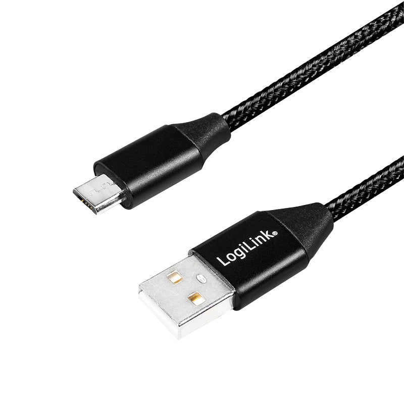 LogiLink CU0143 câble USB USB 2.0 0,3 m USB A Micro-USB B 0,48 Gbit/s Noir
