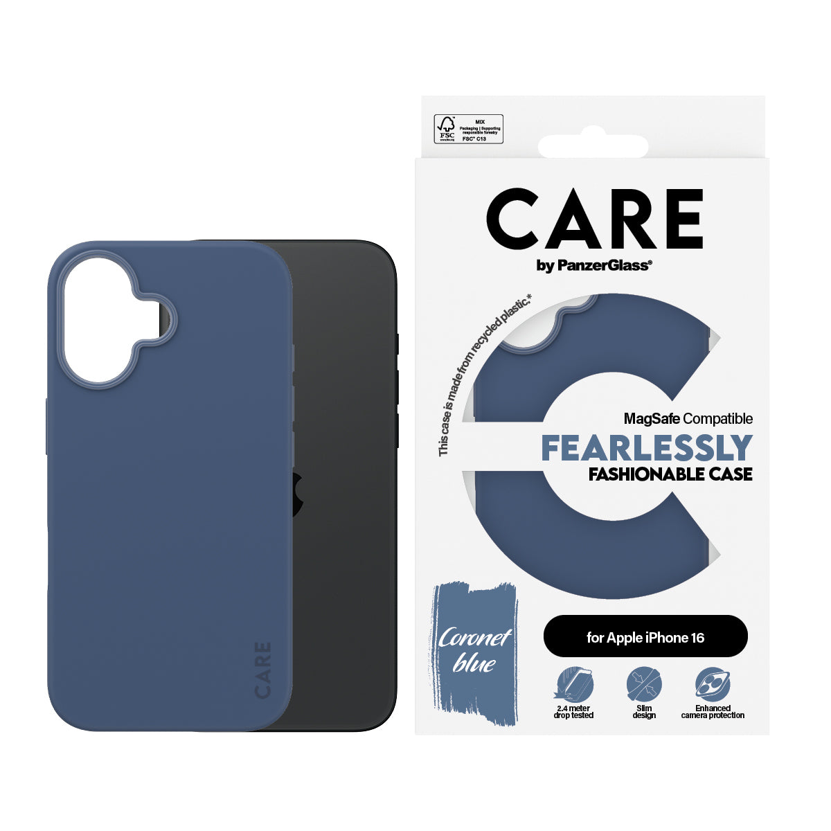 PanzerGlass CARE™ by ® Case Blue w. MagSafe iPhone 16 coque de protection pour téléphones portables Housse Bleu - vue 2