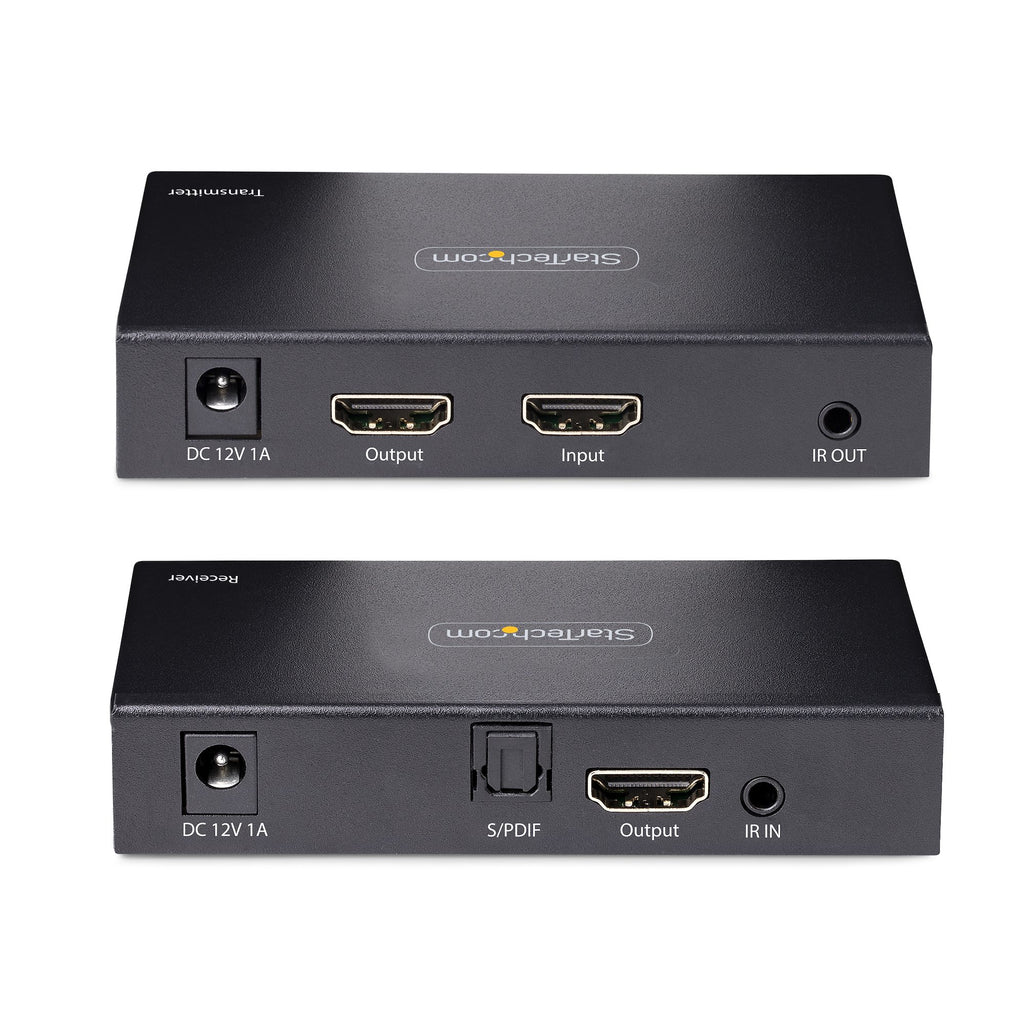 StarTech.com Extendeur HDMI 4K sur Câble CAT5/CAT6, Prolongateur Vidéo 4K 60Hz HDR jusqu'à 70m avec Sortie S/PDIF