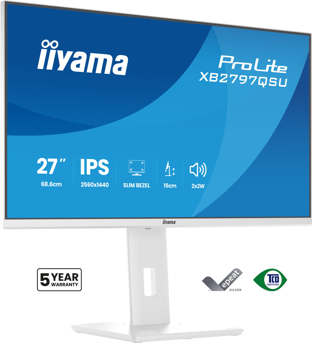 iiyama ProLite XB2797QSU-W1 Écran PC 27" Quad HD LED Blanc