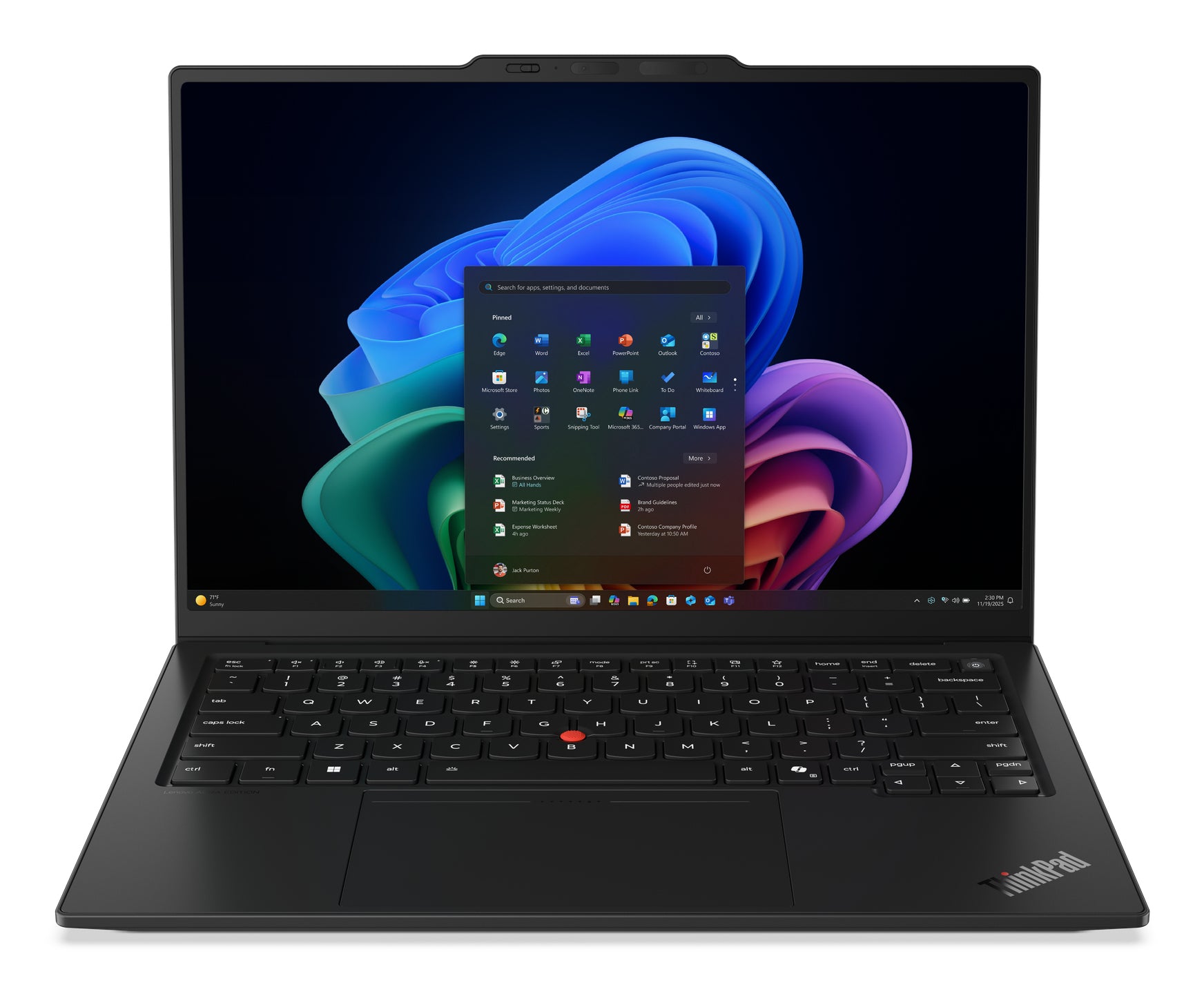 Lenovo ThinkPad X1 Carbon Gen 14 Aura Edition Copilot+ PC Intel Core Ultra 7 355 Ordinateur portable 35,6 cm (14") Écran tactile WUXGA 32 Go LPDDR5x-SDRAM 512 Go SSD Wi-Fi 7 (802.11be) Windows 11 Pro Nordique Noir