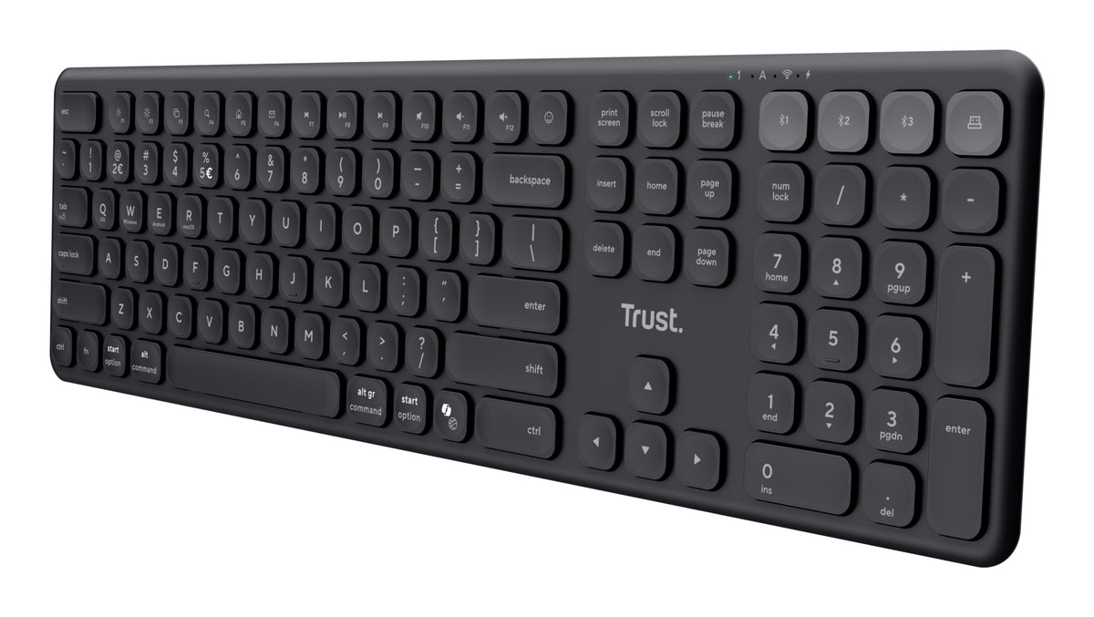 Trust Vaiya clavier maison/bureau RF sans fil + Bluetooth QWERTZ Allemand Noir