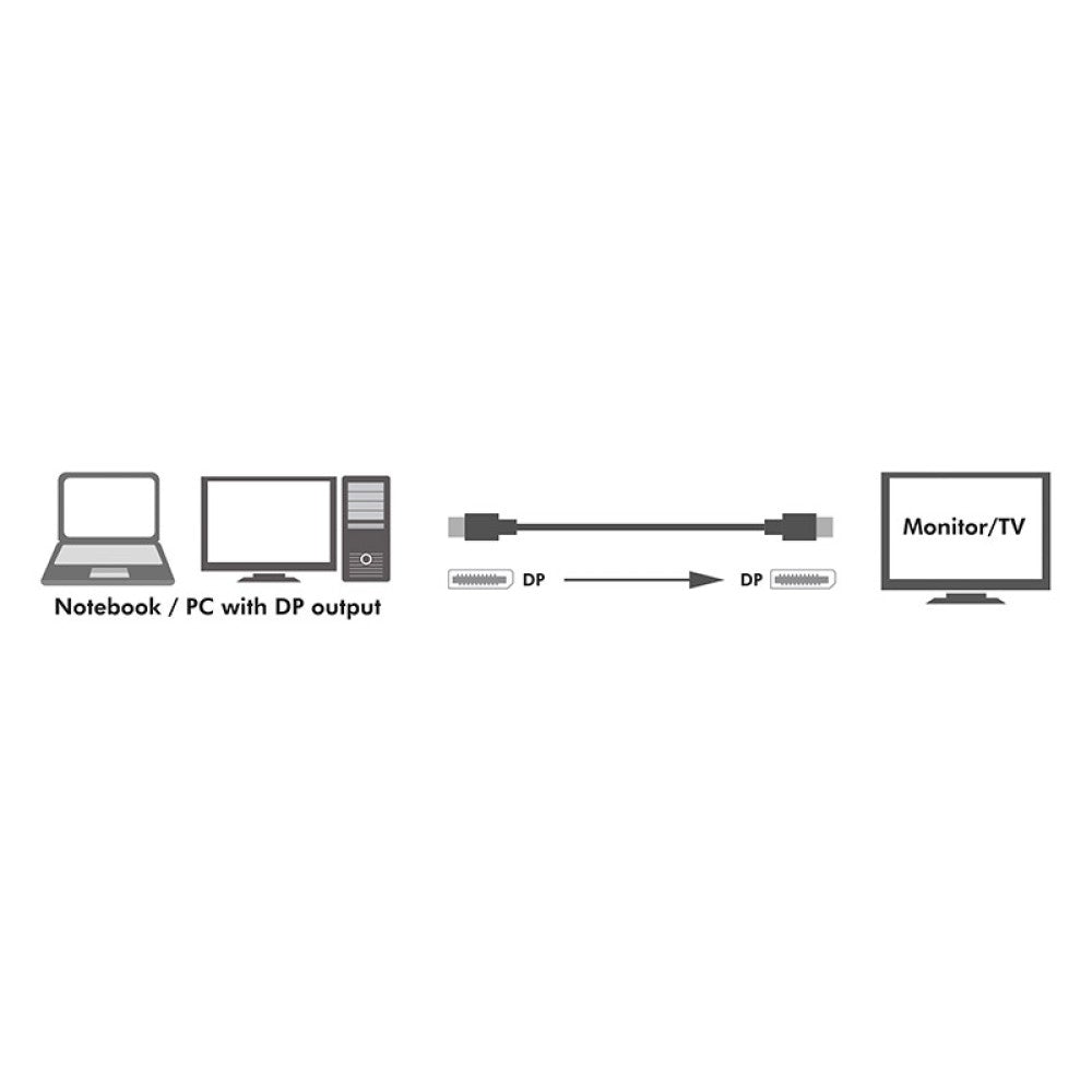 Techly ICOC DSP-A14-030NT Câble DisplayPort 3 m Noir