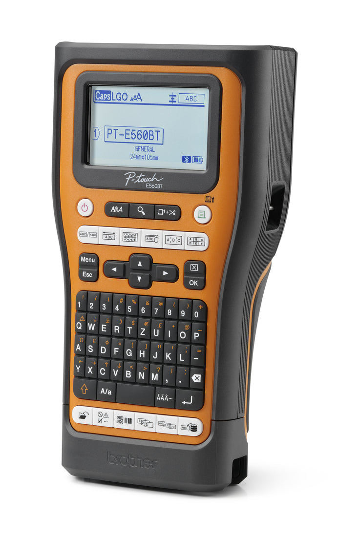 Brother PT-E560BTVP Imprimante Étiquettes Transfert Thermique, 180 DPI, 20 mm/sec, Bluetooth, Filaire et Sans Fil, QWERT