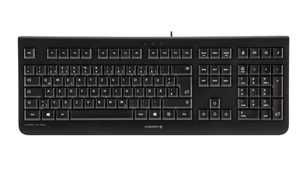CHERRY DC 2000 clavier Souris incluse Bureau USB QWERTY Nordique Noir