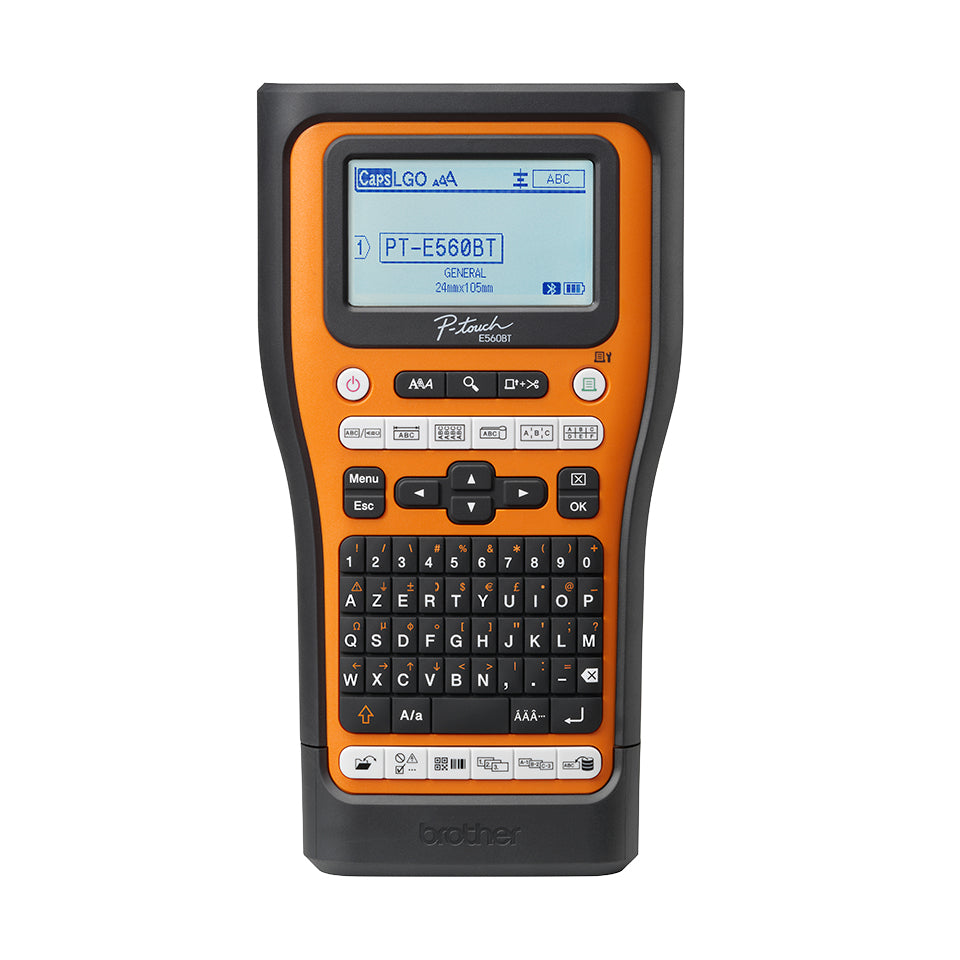 Brother PT-E560BTVP Imprimante Étiquettes Transfert Thermique, 180 DPI, 20 mm/sec, Bluetooth, Filaire et Sans Fil, QWERT