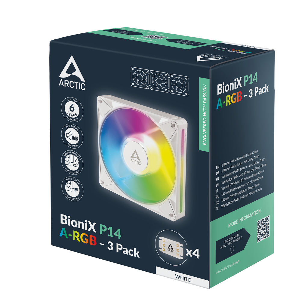 Arctic BioniX P14 A-RGB Case Fan White 3-Pack
