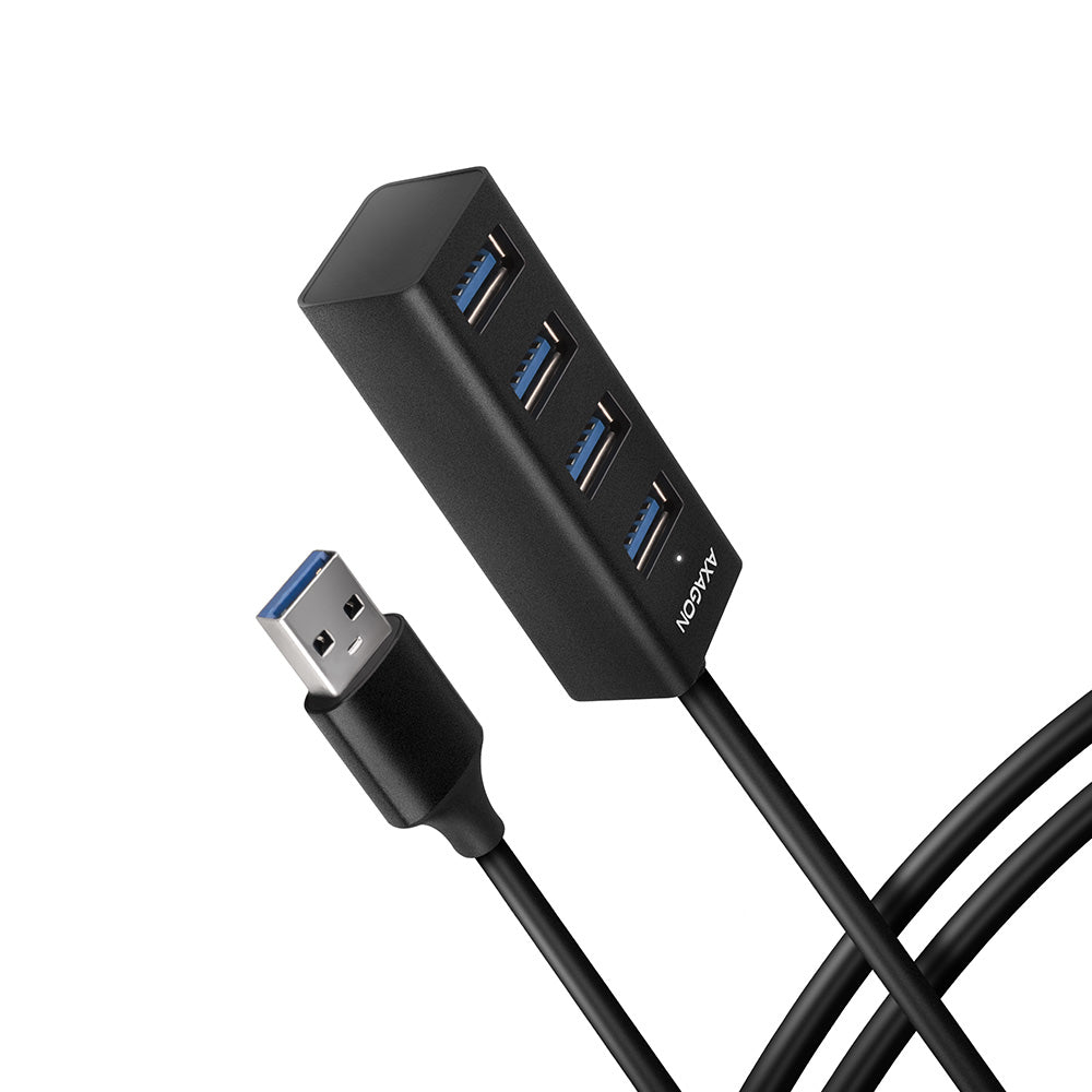 Axagon HUE-M1AL hub & concentrateur USB 3.2 Gen 1 (3.1 Gen 1) Type-A 5000 Mbit/s Noir