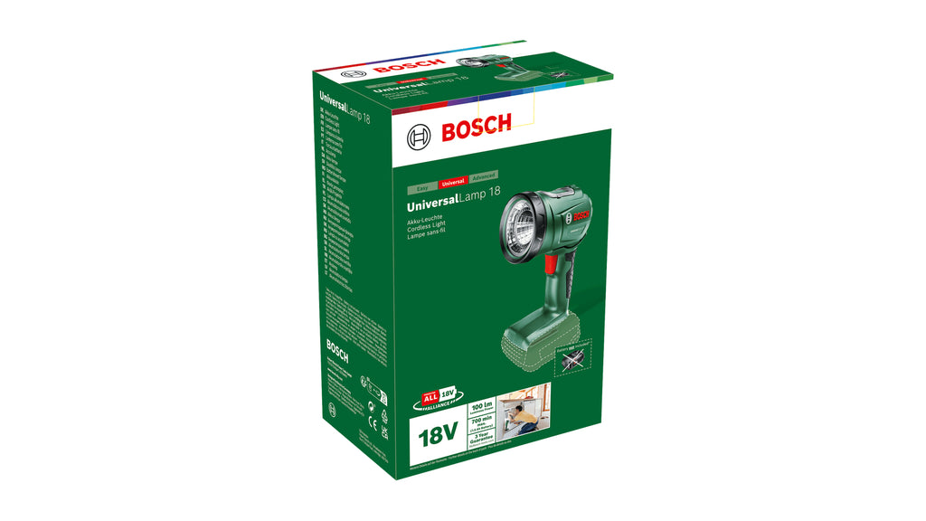Bosch Bosch UniversalLamp 18 Noir, Vert LED