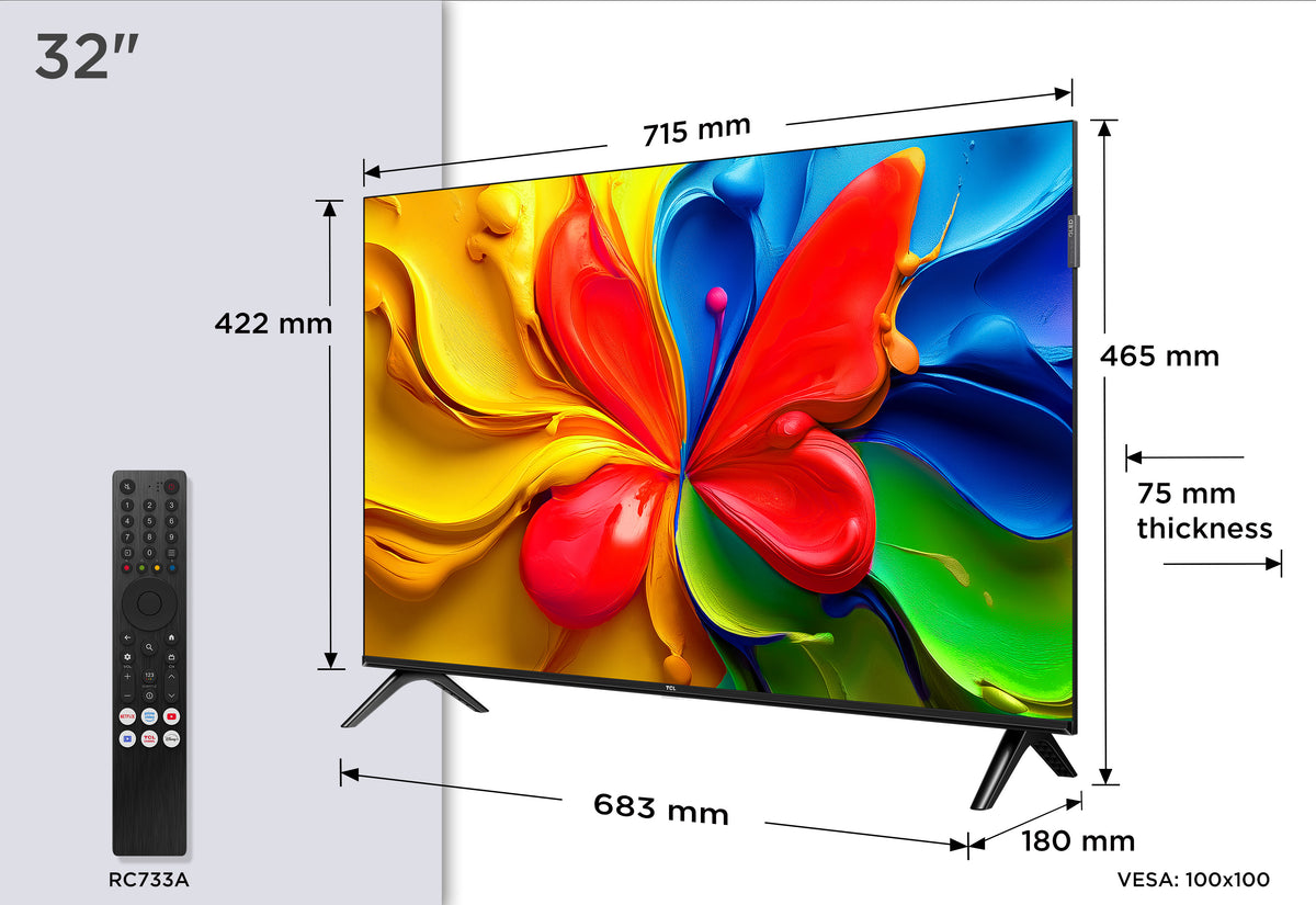 TCL 32V4C TV 81,3 cm (32") HD Smart TV Wifi Noir - vue 3