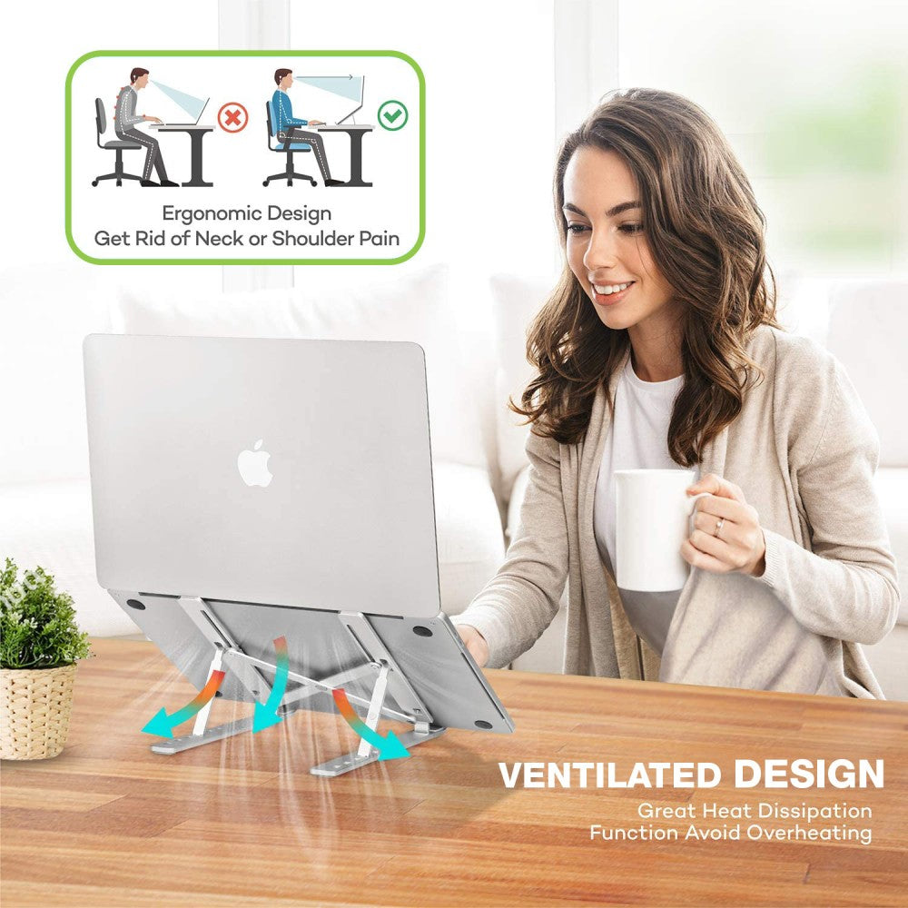 Techly ICA-TBL 134TY Support de livres Supports de Laptop Argent 40,6 cm (16")