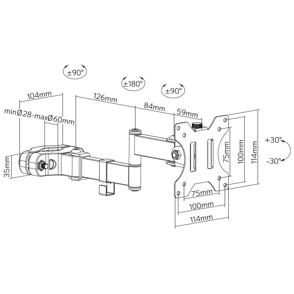 Techly ICA-LCD 110BK support pour téléviseur 81,3 cm (32") Noir