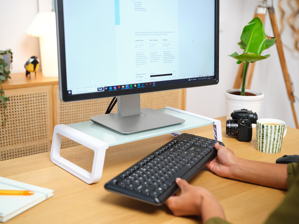 Trust 25351 support d'écran plat pour bureau Transparent, Blanc