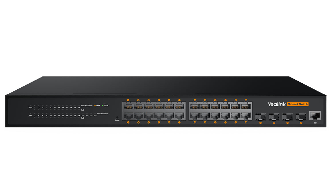 Yealink RCH240 Géré L2+ Gigabit Ethernet (10/100/1000) Connexion Ethernet, supportant l'alimentation via ce port (PoE) Noir