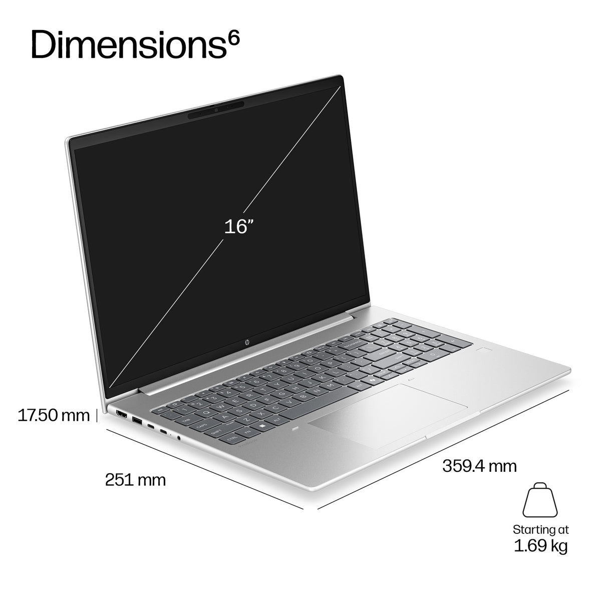 HP ProBook 4 G2i 16 AI Intel Core 5 320 16inch WUXGA AG LED UWVA UMA Webcam 16GB DDR5 512GB SSD be+BT 3C Batt FPS W11P 1