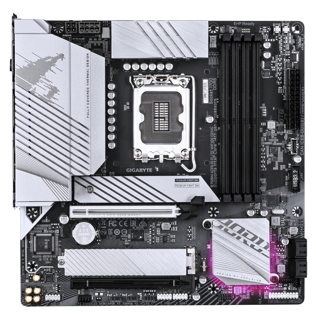 GIGABYTE B760M AORUS ELITE WIFI6E GEN5 Carte Mère DDR5 Intel Core 14e Génération