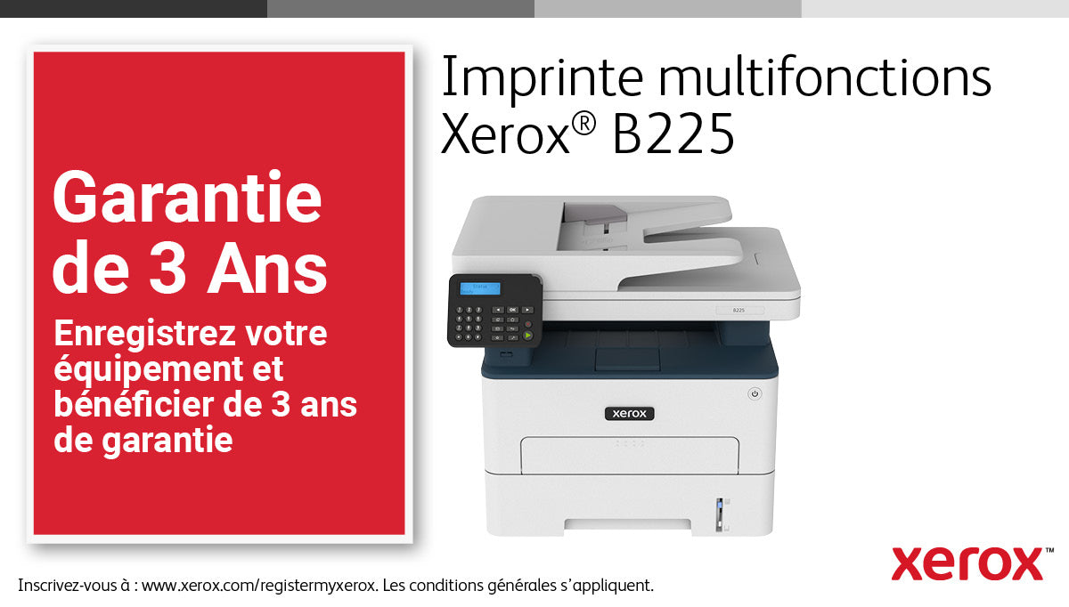 Xerox B225 Imprimante Multifonction A4 Sans Fil, 34 ppm, Recto Verso, ADF