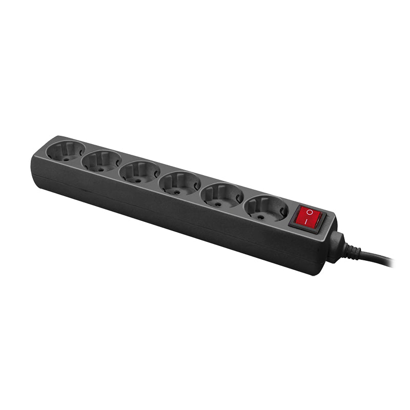 LogiLink LPS202B multiprise 1,4 m 6 sortie(s) CA Noir
