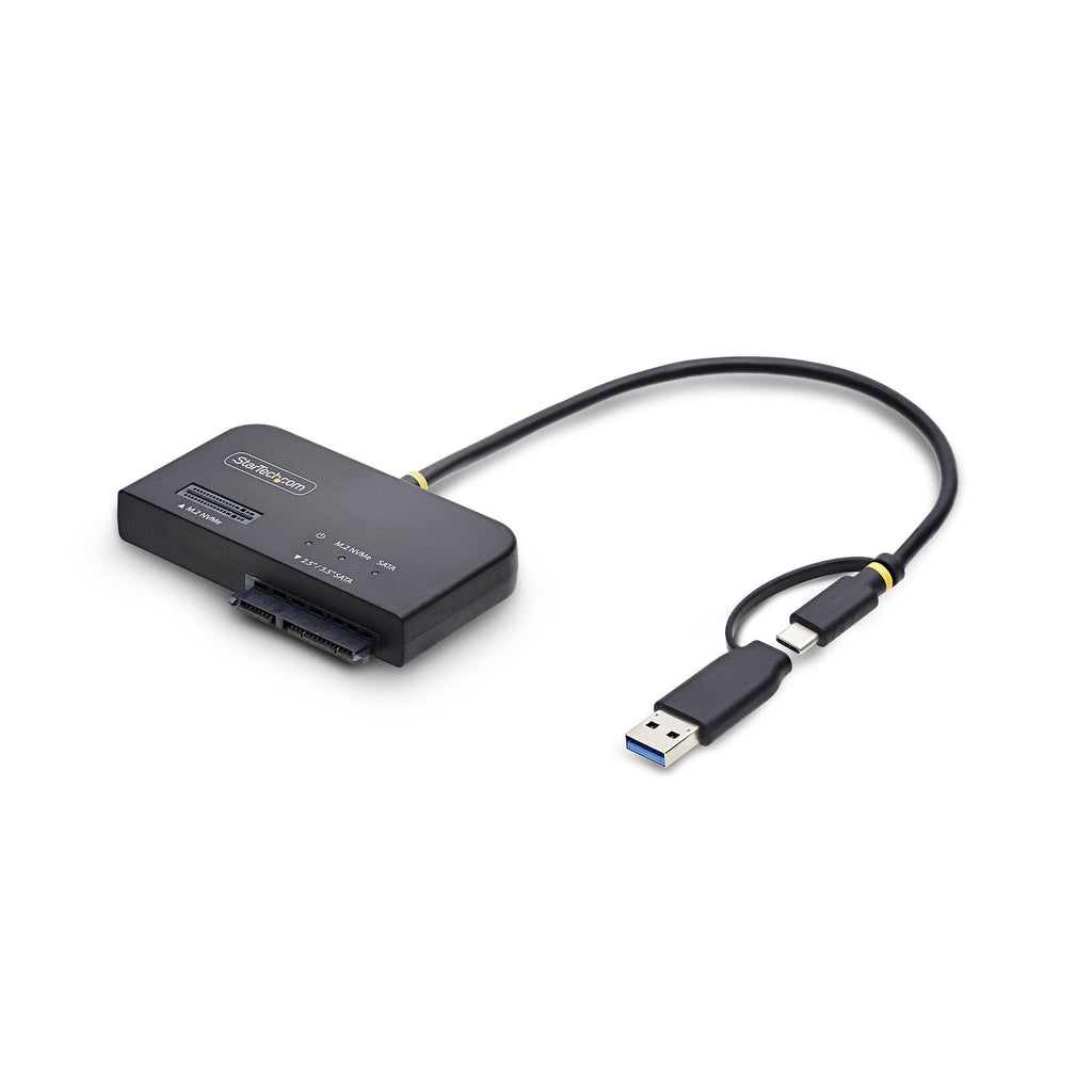 StarTech.com Adaptateur USB-C/USB-A vers M.2 NVMe et SATA 2,5"/3,5", 10 Gbps, Lecteur SSD Externe Sans Outil, B+M/M-Key