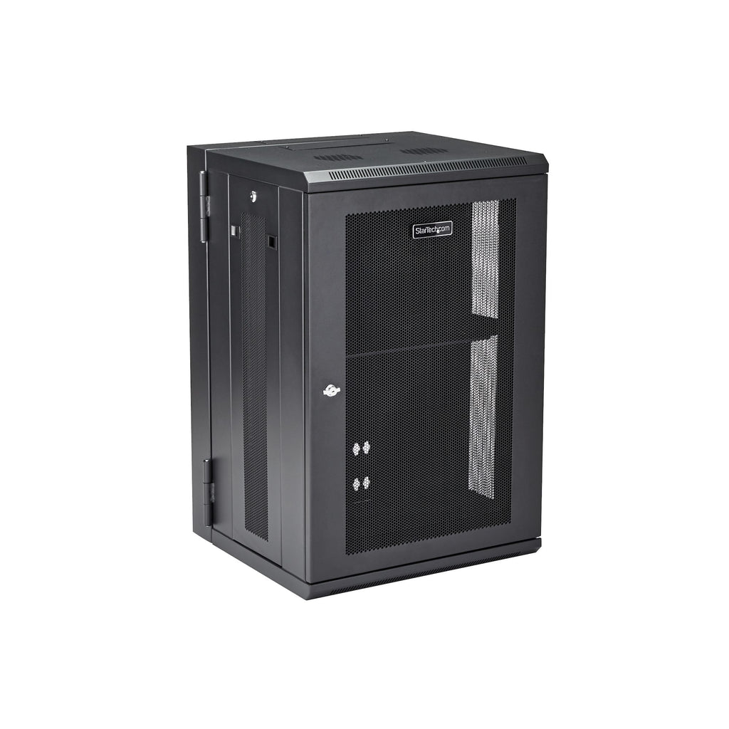 StarTech.com Armoire Réseau Murale à 4 Montants 18U avec Étagère 1U, Armoire Serveur Murale 19" à Charnières pour Équipe