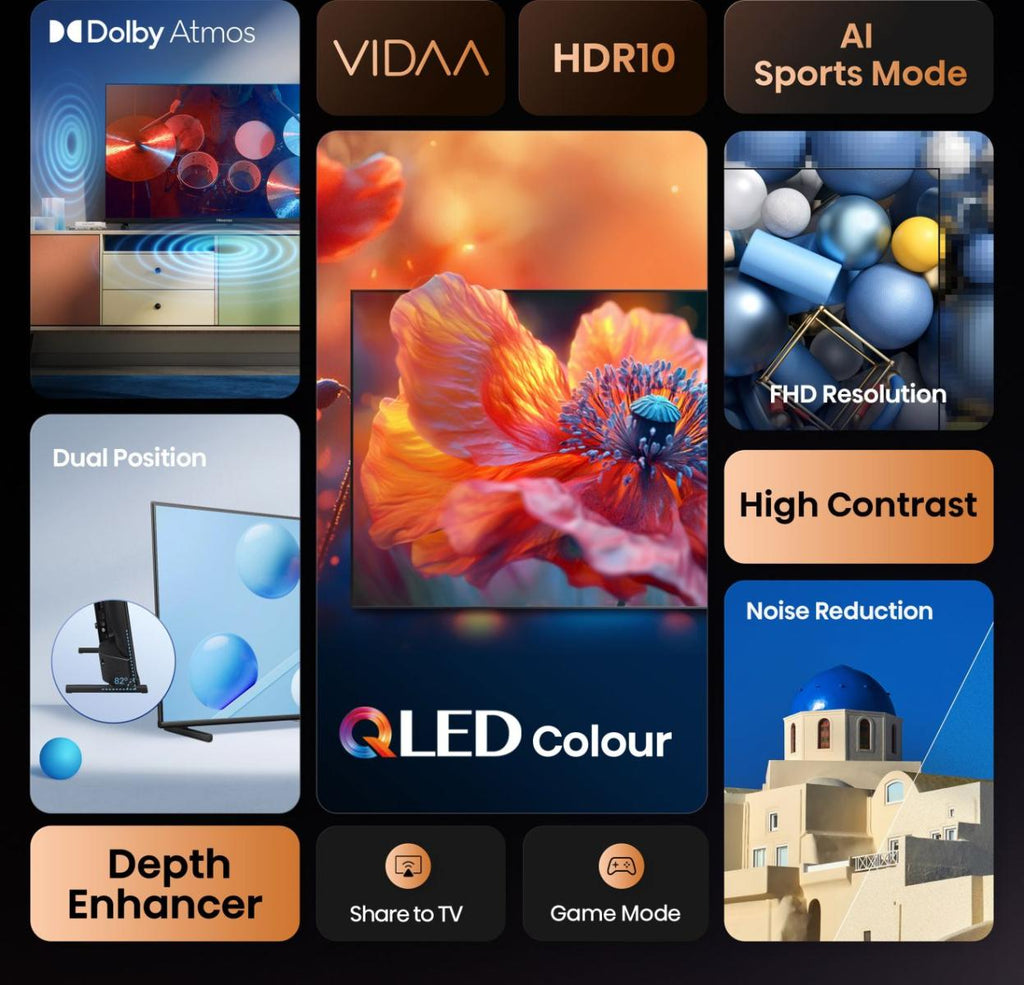 Hisense 40A5Q 101,6 cm (40") Full HD Smart TV Wifi Noir - vue 4