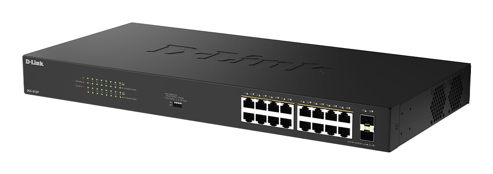 D-Link DGS-1018P Non-géré Gigabit Ethernet (10/100/1000) Connexion Ethernet, supportant l'alimentation via ce port (PoE)