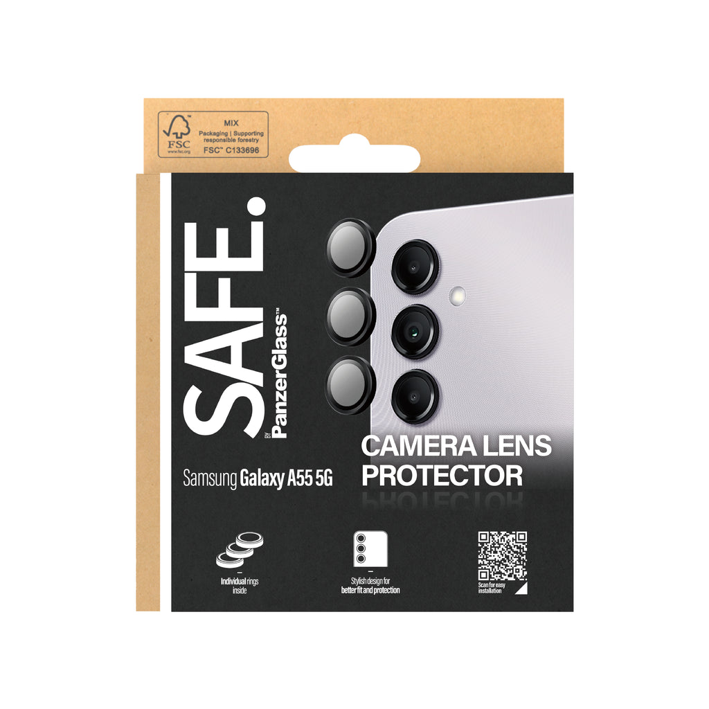 PanzerGlass SAFE. by ® Camera Lens Protector Black Samsung Galaxy A55 5G Protection d'écran transparent 1 pièce(s)