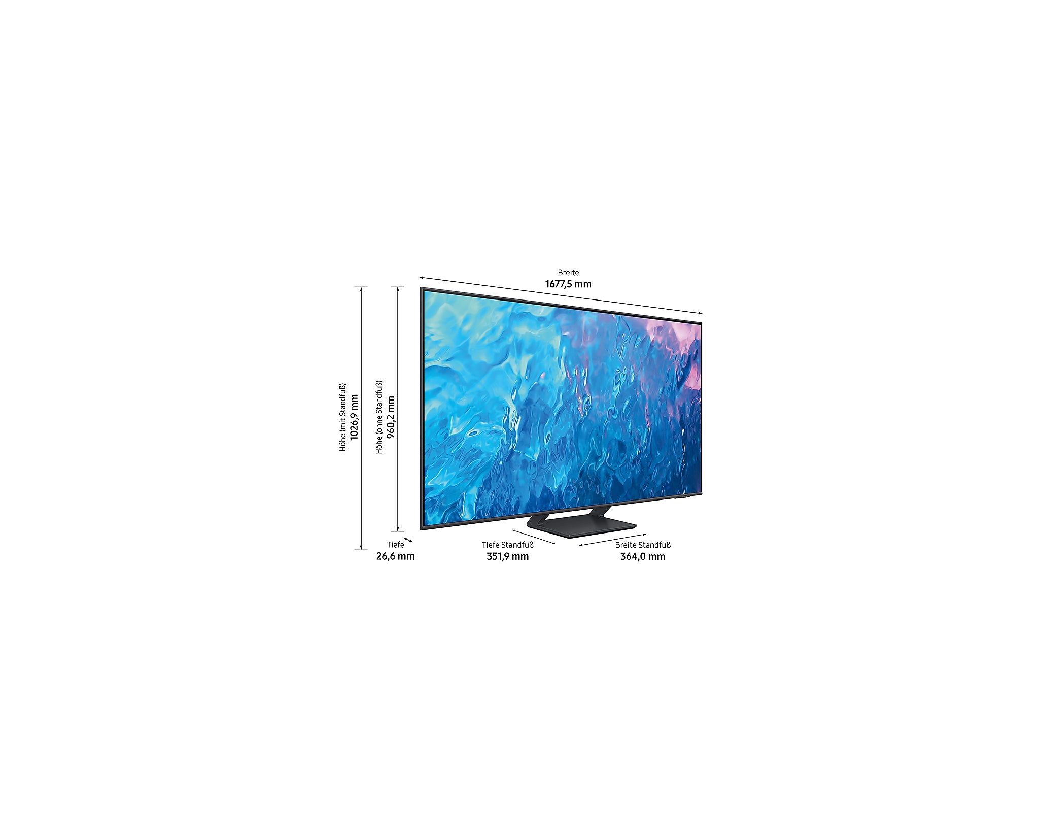 Samsung GQ75Q70CAT 190,5 cm (75") 4K Ultra HD Smart TV Wifi Gris, Titane
