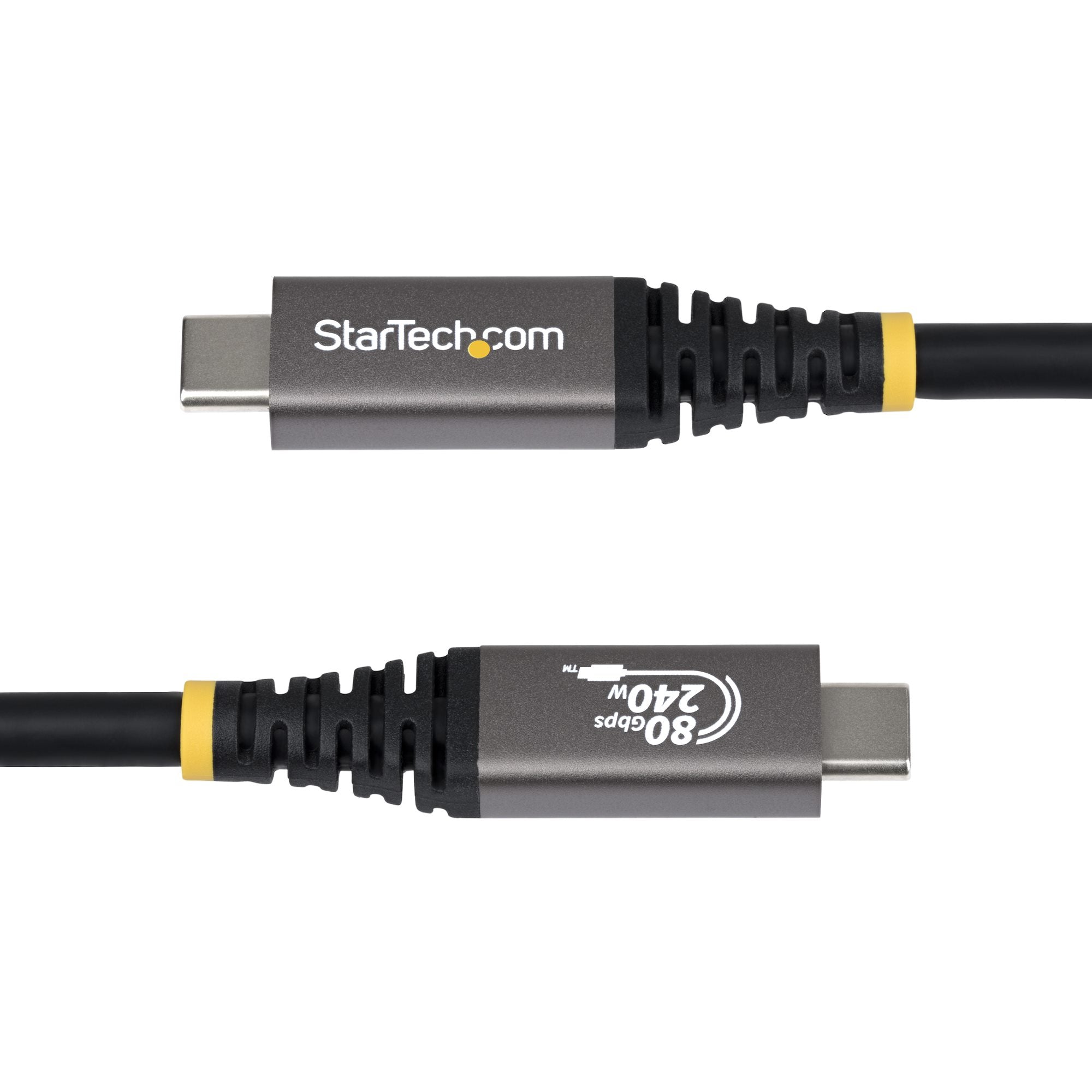 StarTech.com Câble USB4 de 1,5m, 80 Gbit/s, Câble USB-C Certifié USB-IF, 240 W PD, 8K 120 Hz/4K 240 Hz DP2.1 DP80, Gaine en TPE, Compatible Thunderbolt 4 - Cordon USB-C Noir