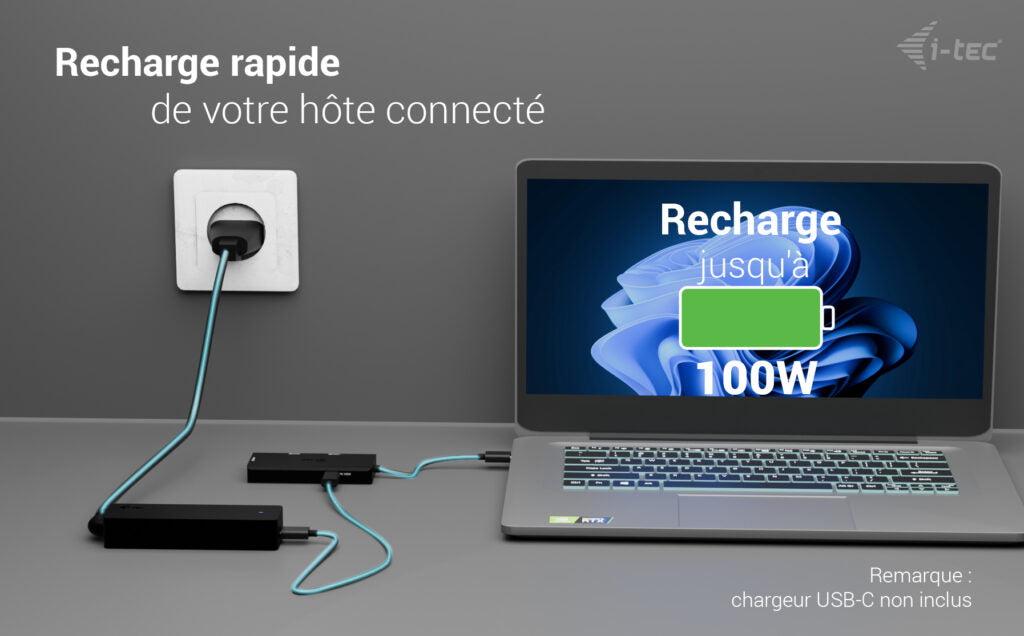 i-tec Adaptateur Vidéo USB-C Triple 4K HDMI, Power Delivery 100W