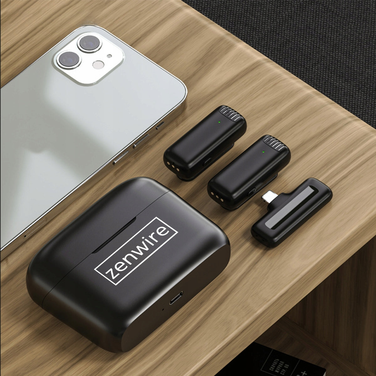 Microphone-cravate sans fil USB-C Bluetooth à effet de surface pour téléphone Zenwire TrueTone J13